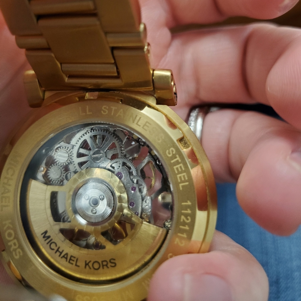 Michael Kors Men's Halo Gold-Tone Skeleton Automatic Watch - Picture 2 of 4